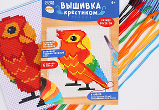 Вышивка крестиком "Попугай" 14х10см