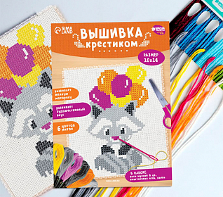 Вышивка крестиком "Енот" 14х10см