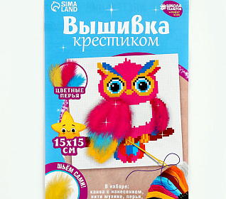 Вышивка крестиком "Волшебная сова" 15х15см