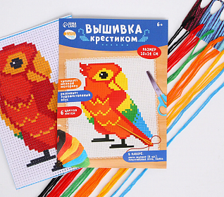 Вышивка крестиком "Попугай" 14х10см